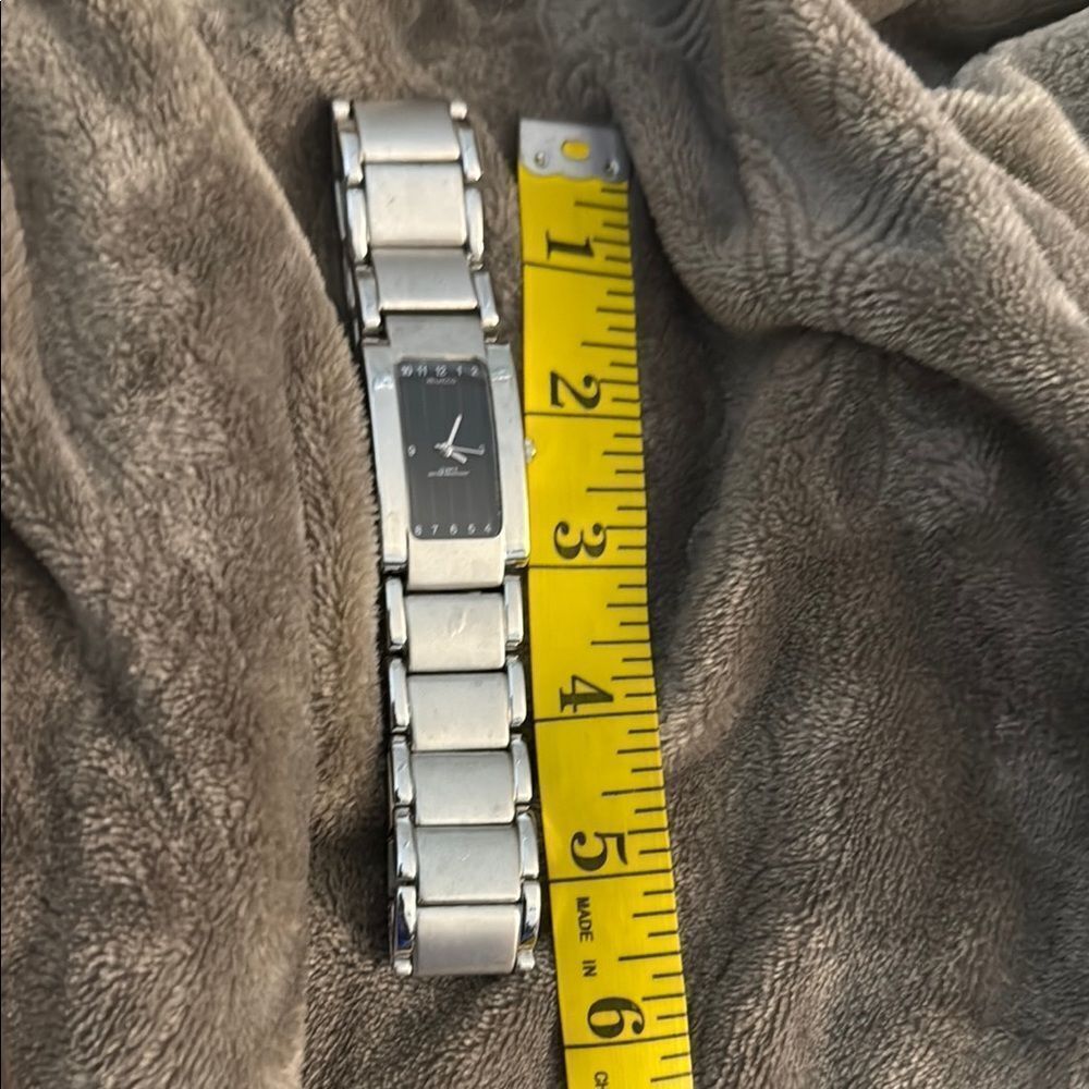 Vellaccio Silver Black Rectangular Watch - Picture 5 of 7